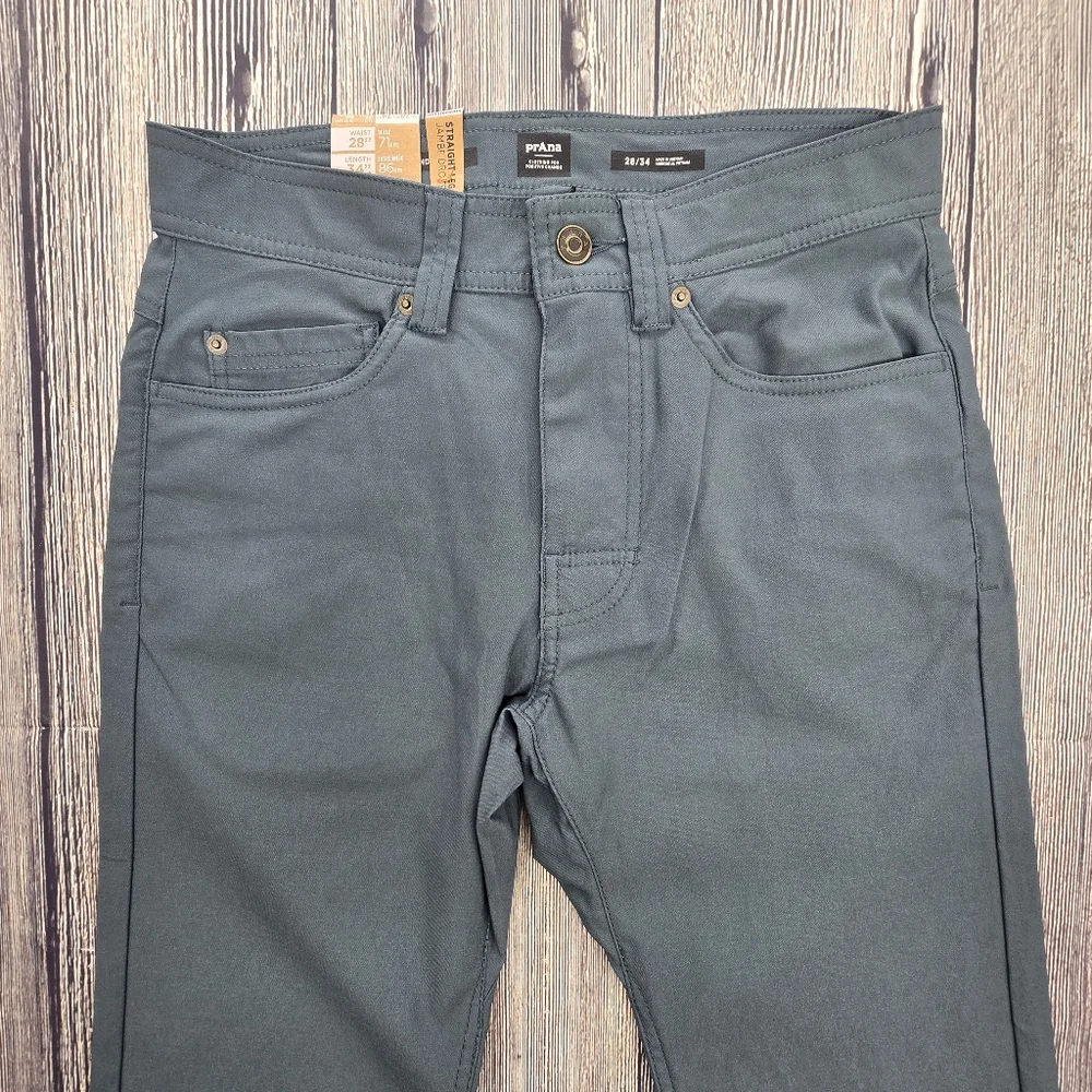 Prana NWT Brion Pant II Straight Leg Blue Gray Pants Size 28 x 34